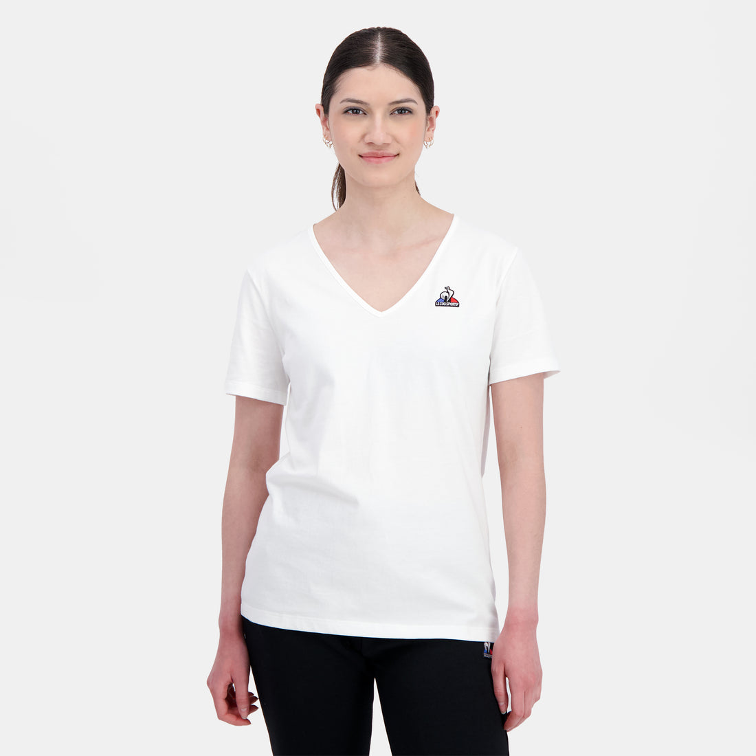 2210511-ESS Tee SS Col V N°1 W new optical white  | T-Shirt für Damen