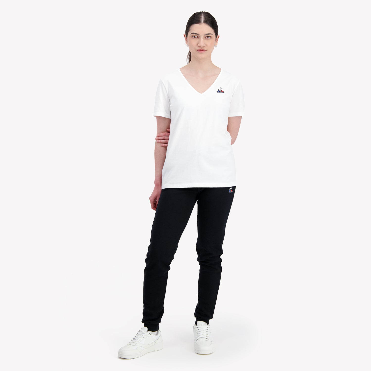 2210511-ESS Tee SS Col V N°1 W new optical white  | T-Shirt for women