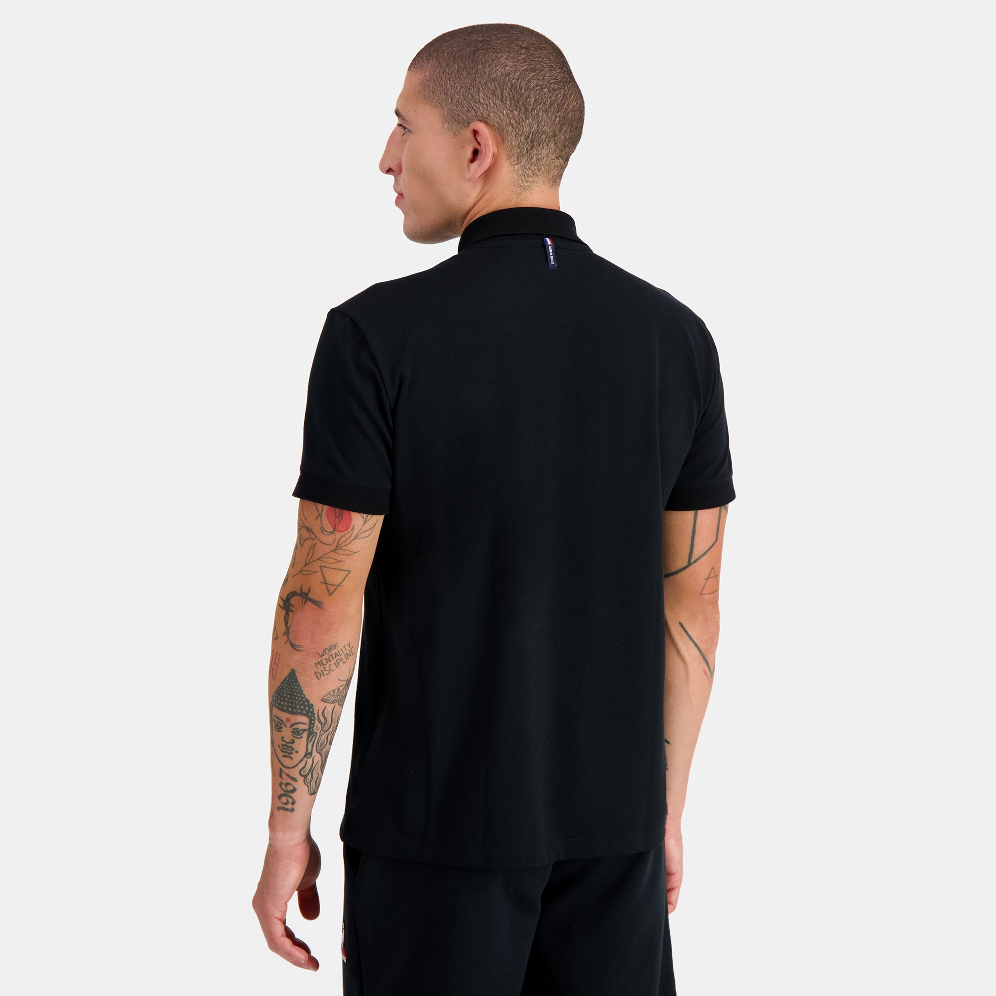 2310550-ESS Polo SS N°2 M black  | Polohemd für Herren en jersey piqué &quot;Perf&quot;