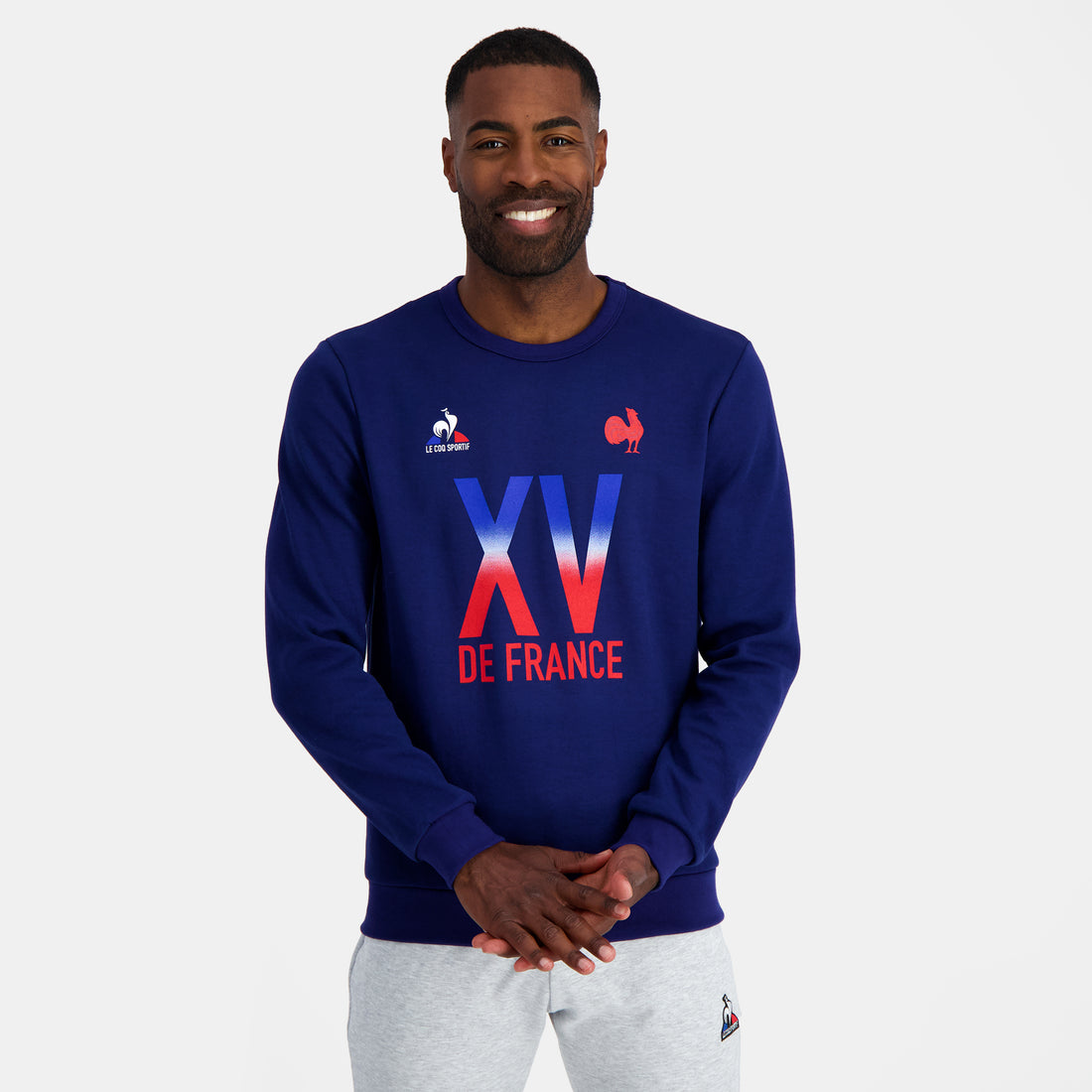 2320815-FFR FANWEAR Crew Sweat N°2 M bleu FR int  | Round-Neck Sweatshirtshirt for men XV de France