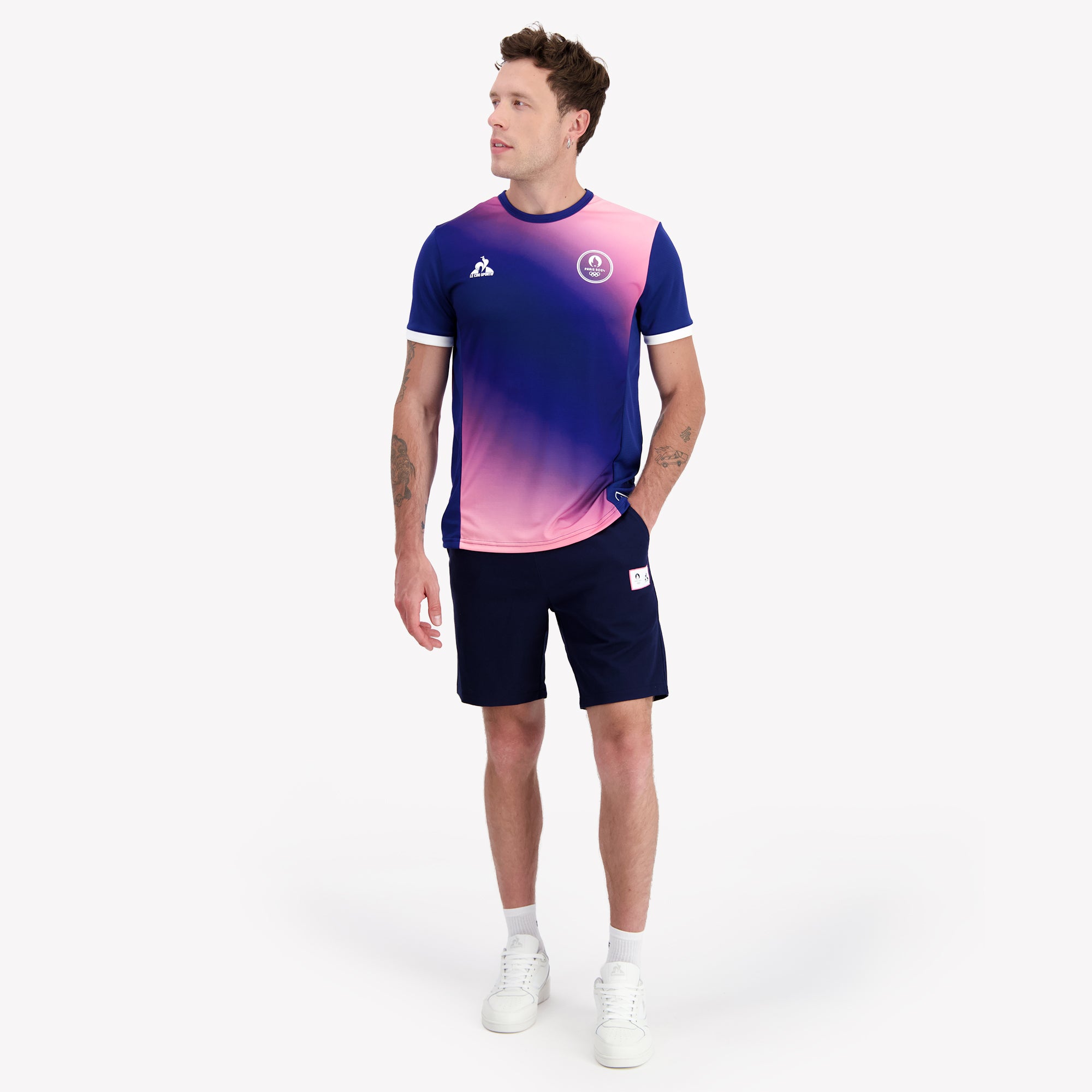 2410320-FOOT P24 Tee SS N°1 M blue depths/pink c  | T-Shirt for men