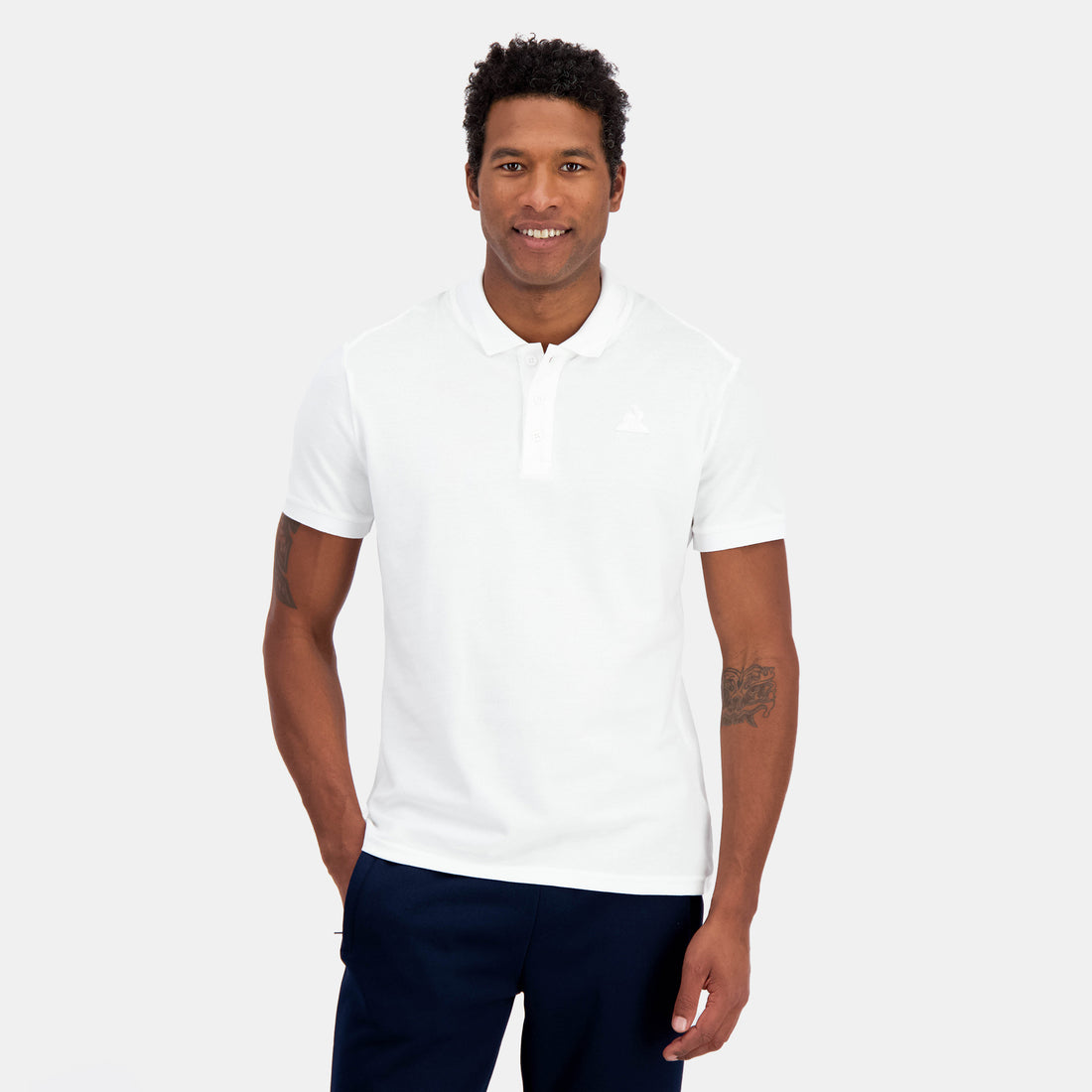 2410409-ESS T/T Polo SS N°1 M new optical white  | Polo Shirt for men en jersey piqué coton