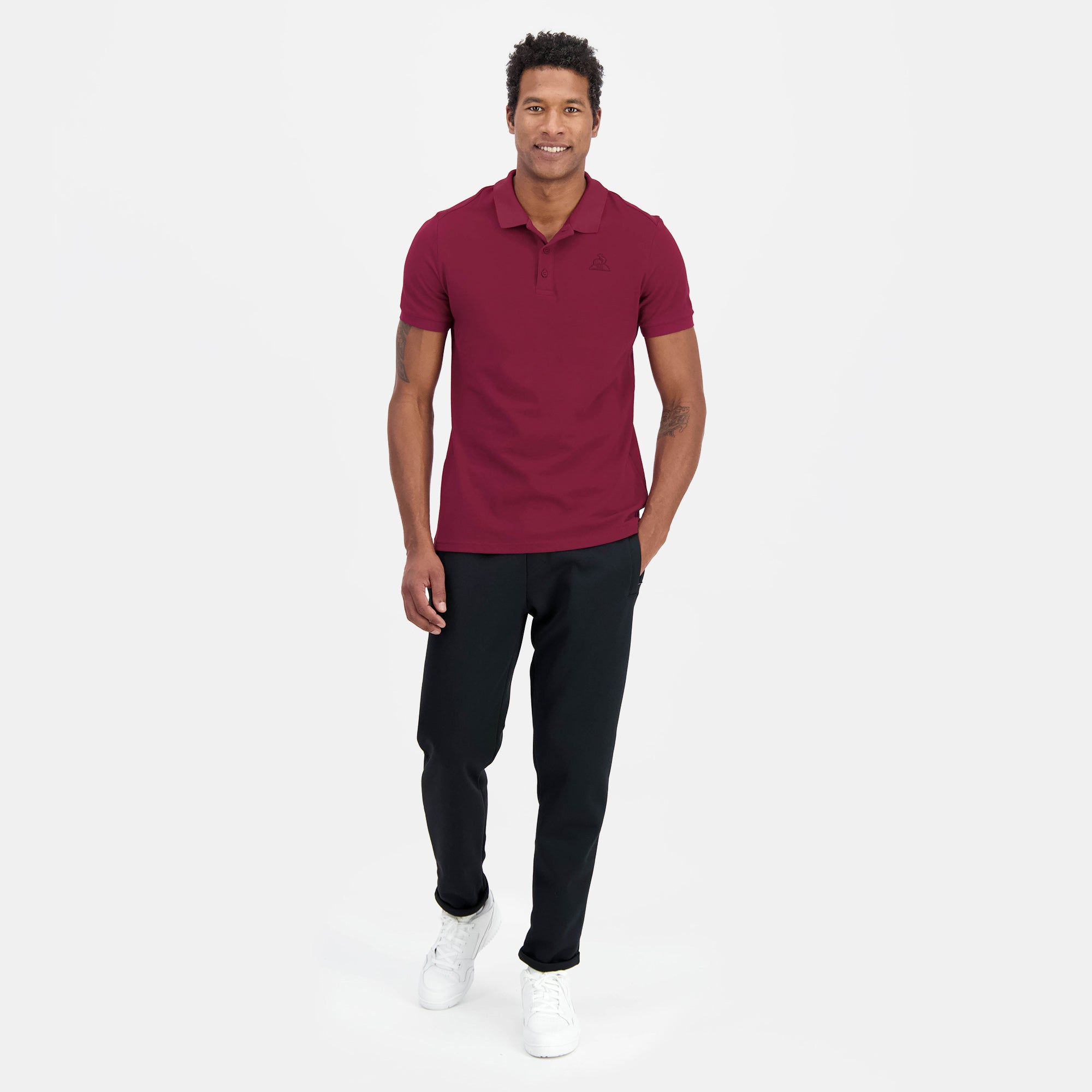 2410411-ESS T/T Polo SS N°1 M rambo red | Polo Homme en jersey piqué coton