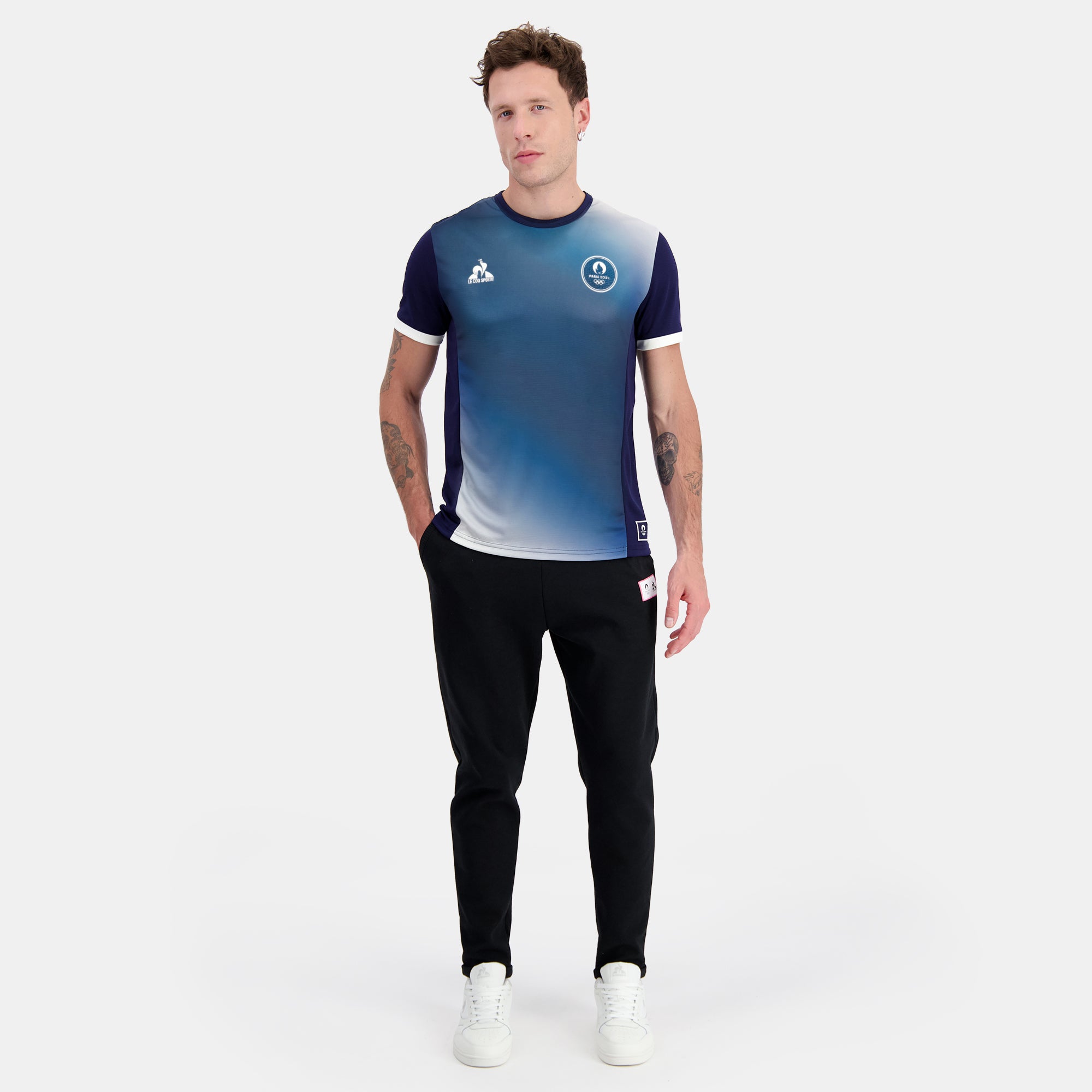 2410597-FOOT P24 Tee SS N°1 M bleu nuit/marshmal  | T-Shirt für Herren