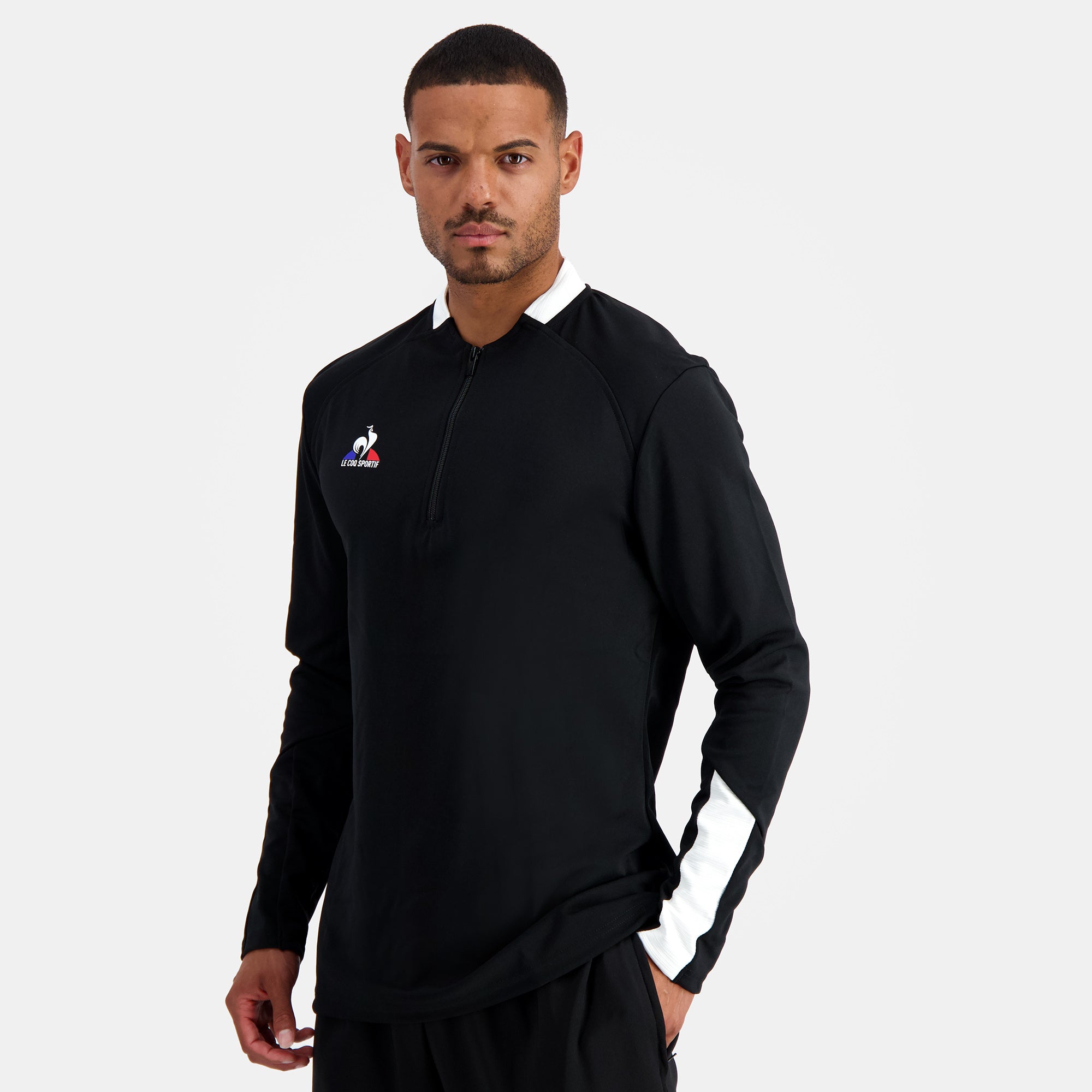 2220025-N°1 TRAINING Sweat 3/4 Zip M black  | Felpa Uomo