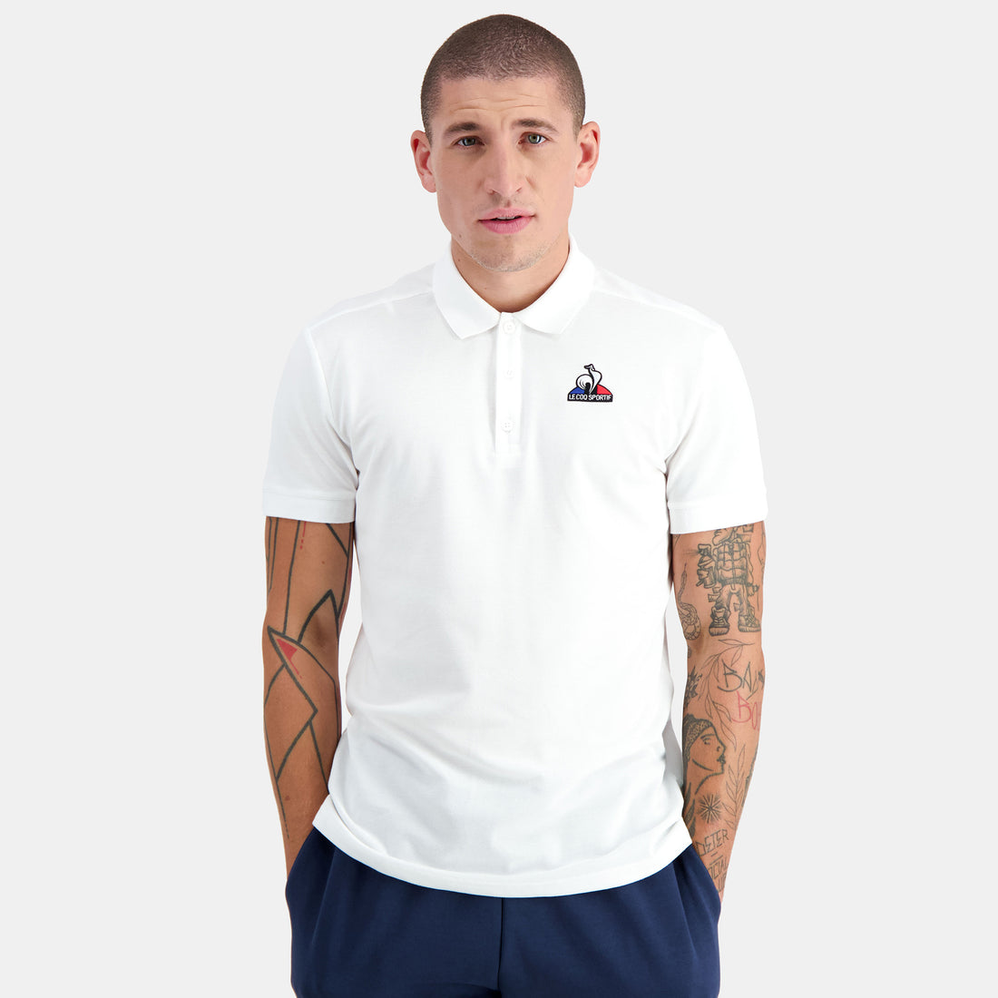 2310552-ESS Polo SS N°2 M new optical white  | Polo Uomo en jersey piqué &quot;Perf&quot;