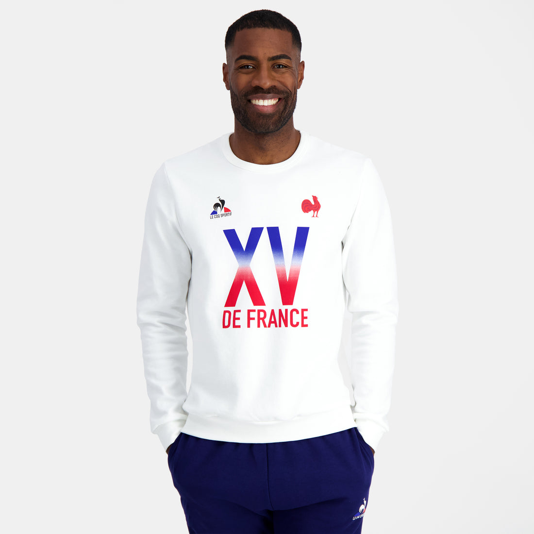 2320112-FFR FANWEAR Crew Sweat N°2 M new optical  | Round-Neck Sweatshirtshirt for men XV de France