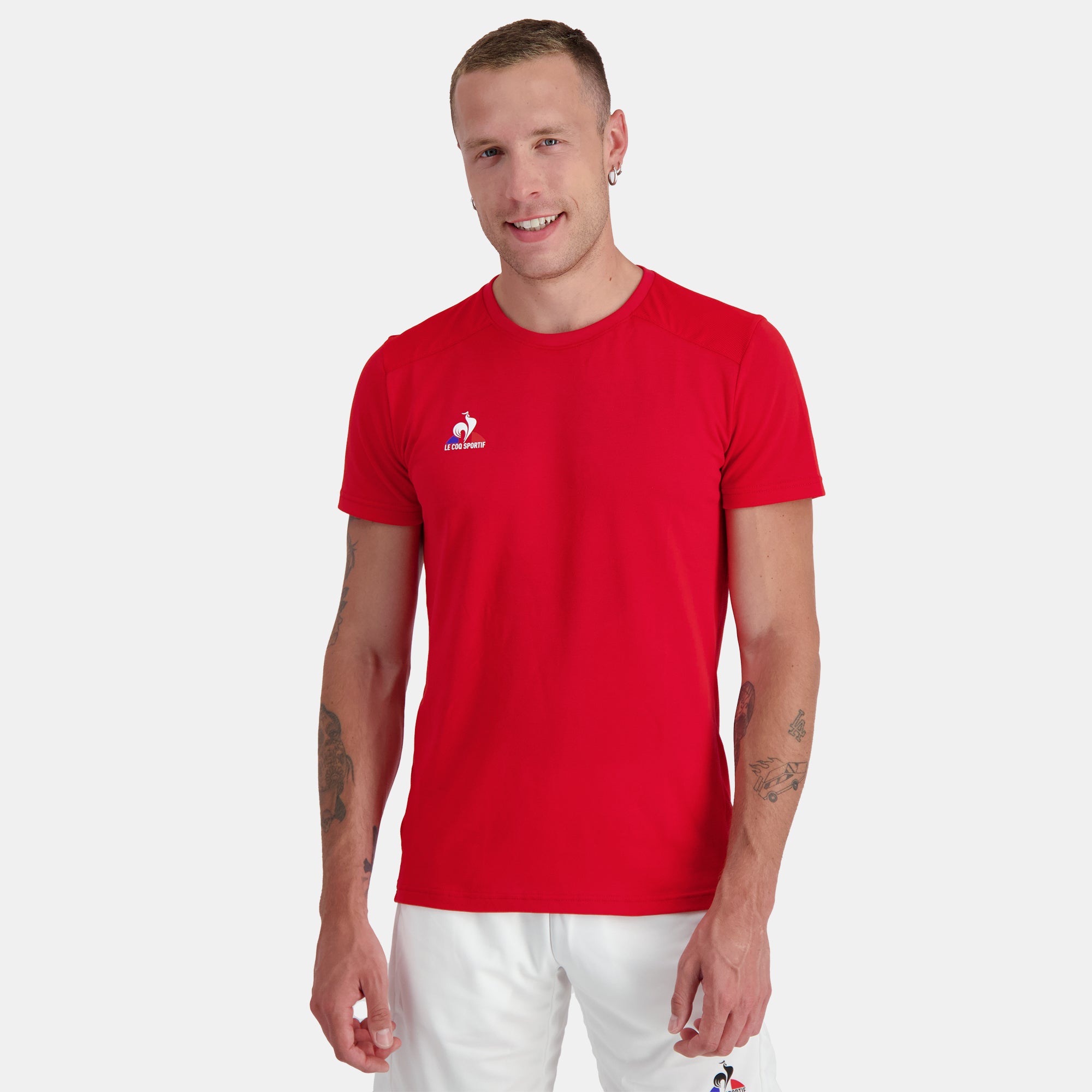 2320136-TENNIS Tee SS N°4 M pur rouge  | Camiseta Hombre