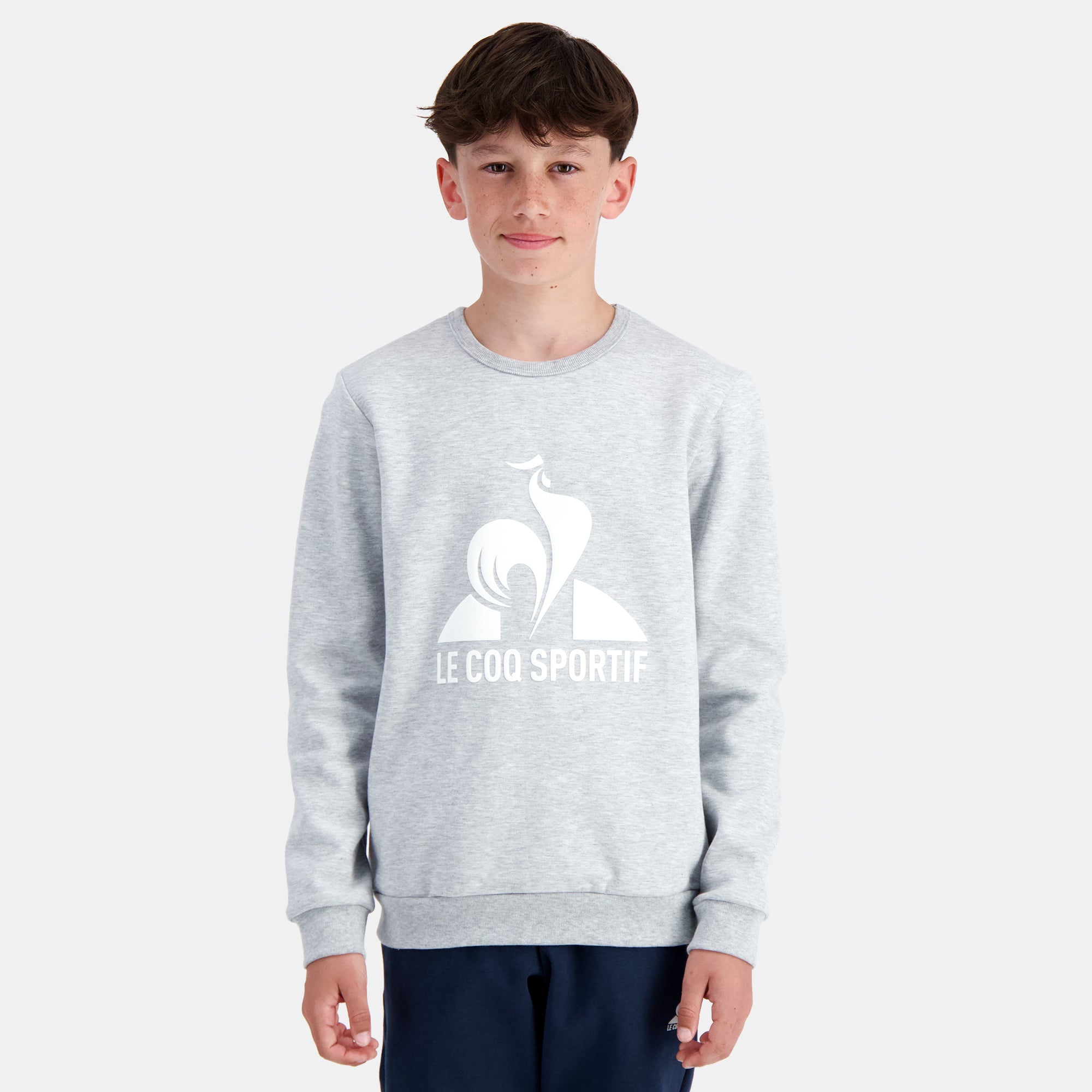 2320659-ESS Crew Sweat N°3 Enfant gris chiné cla  | Sweatshirtshirt Mit Rundhalsausschnitt für Kinder