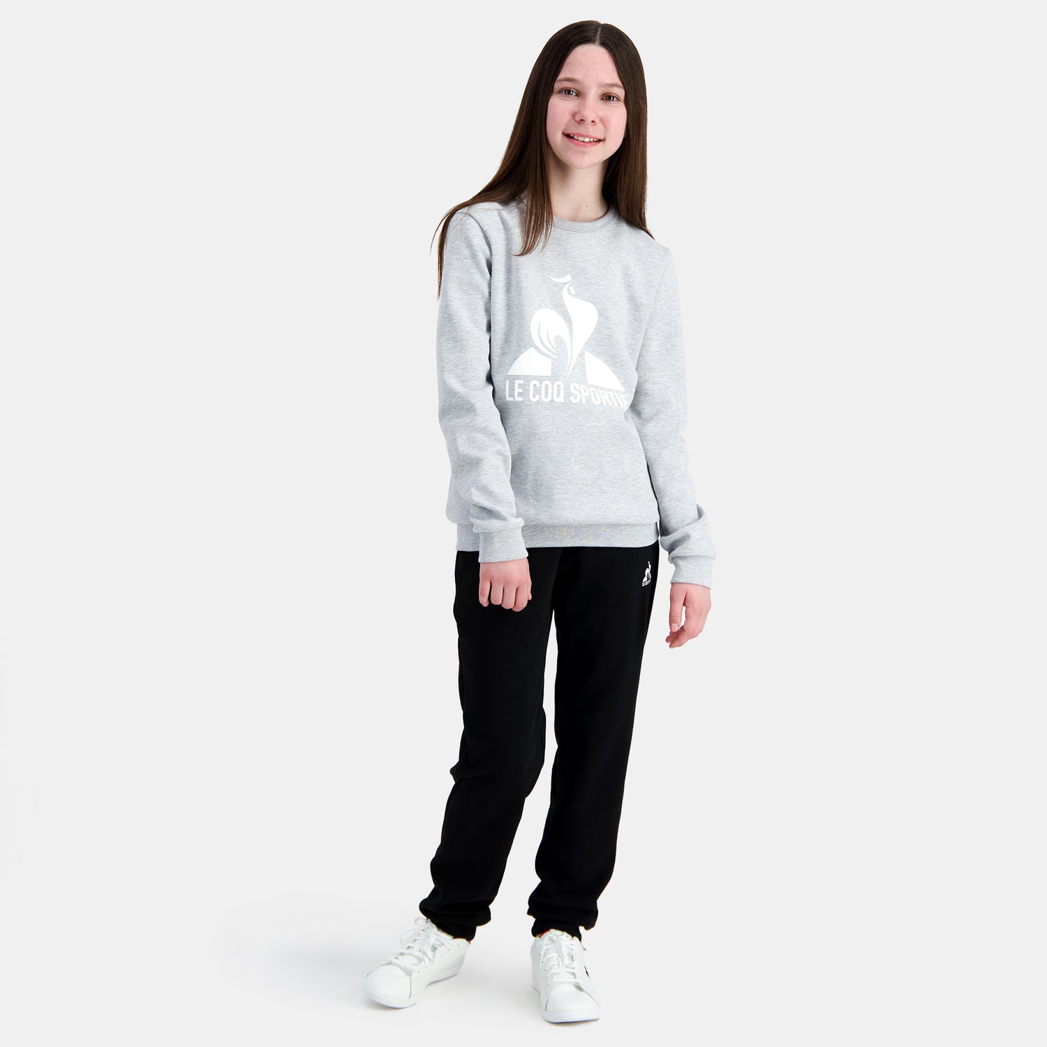 2320659-ESS Crew Sweat N°3 Enfant gris chiné cla  | Round-Neck Sweatshirtshirt for kids