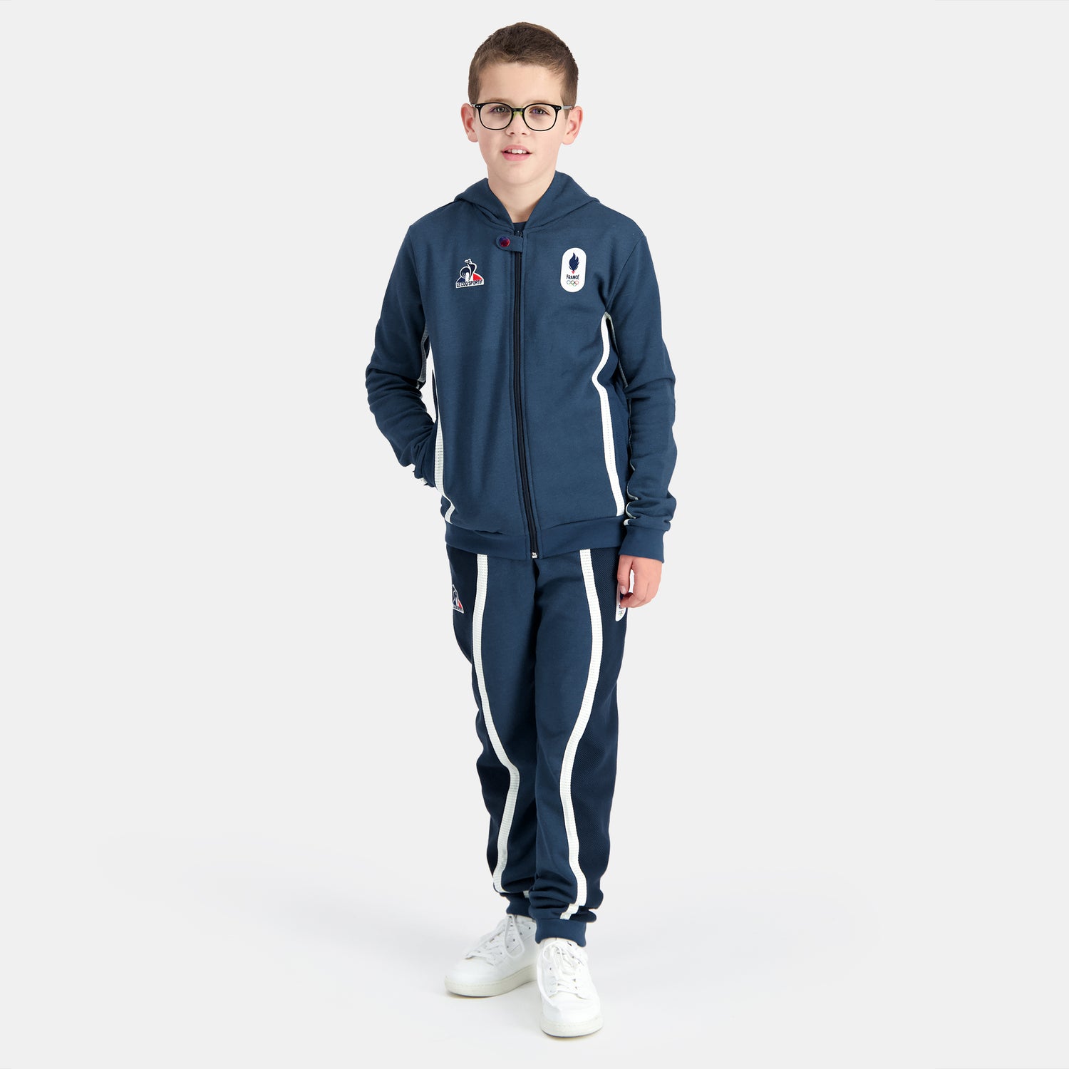 2410090-EFRO 24 FZ Hoody N°1 Enfant insignia blu | Sweat zippé à capuche Équipe de France Enfant
