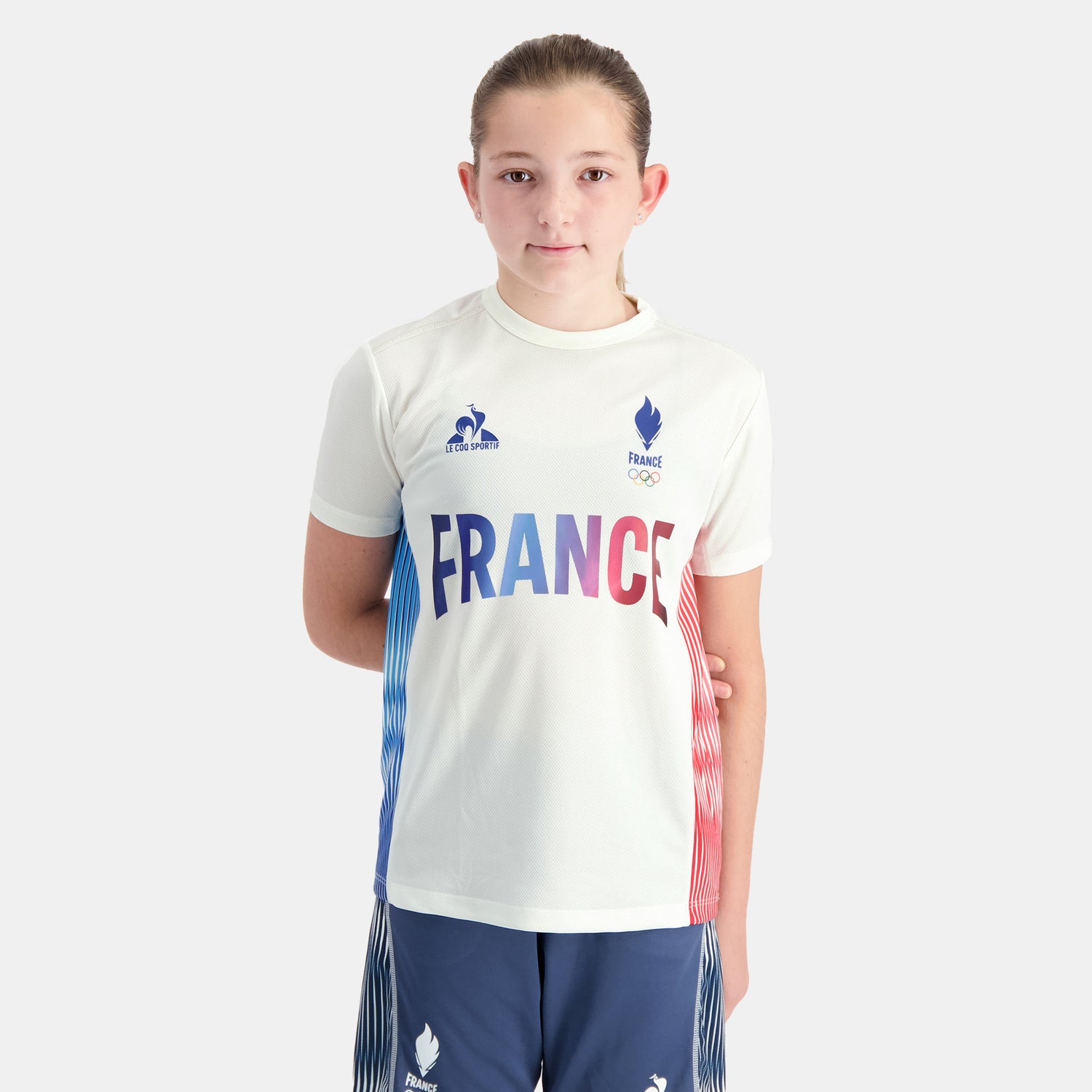 2410104-O TRAINING Tee SS N°1 Enfant marshmallow | T-shirt Équipe de France Enfant