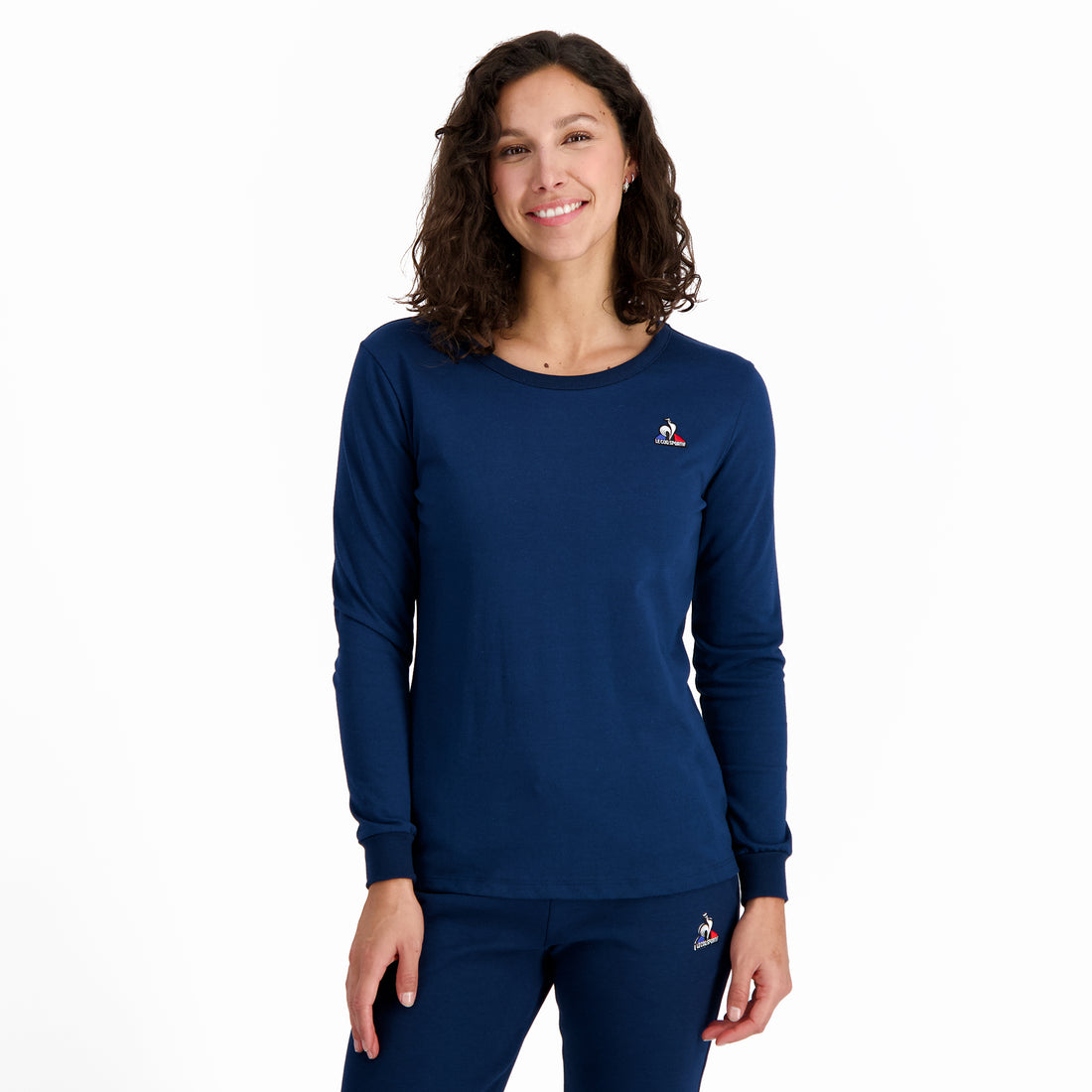 2410165-ESS Tee LS N°1 W victory blue  | Langärmeliges T-Shirt für Damen
