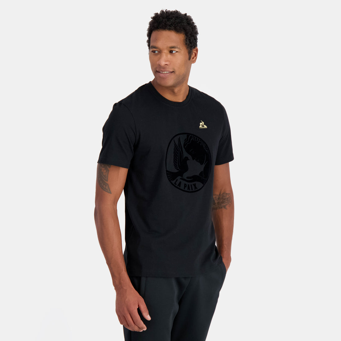 2411173-LA PAIX Tee SS N°1 M black  | T-Shirt motif «La Paix» für Herren
