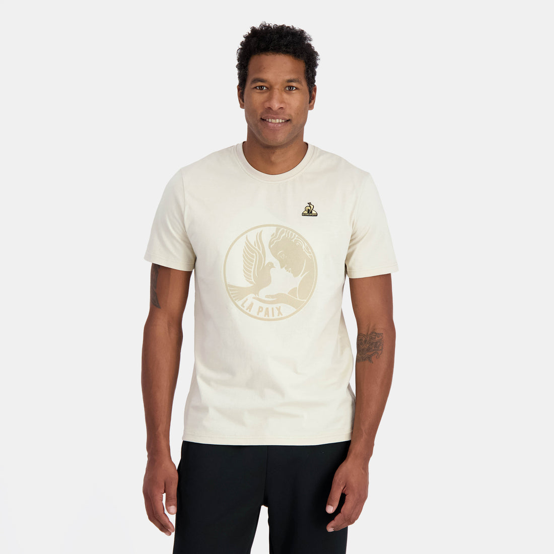 2411176-LA PAIX Tee SS N°1 M peyote  | T-Shirt motif «La Paix» für Herren