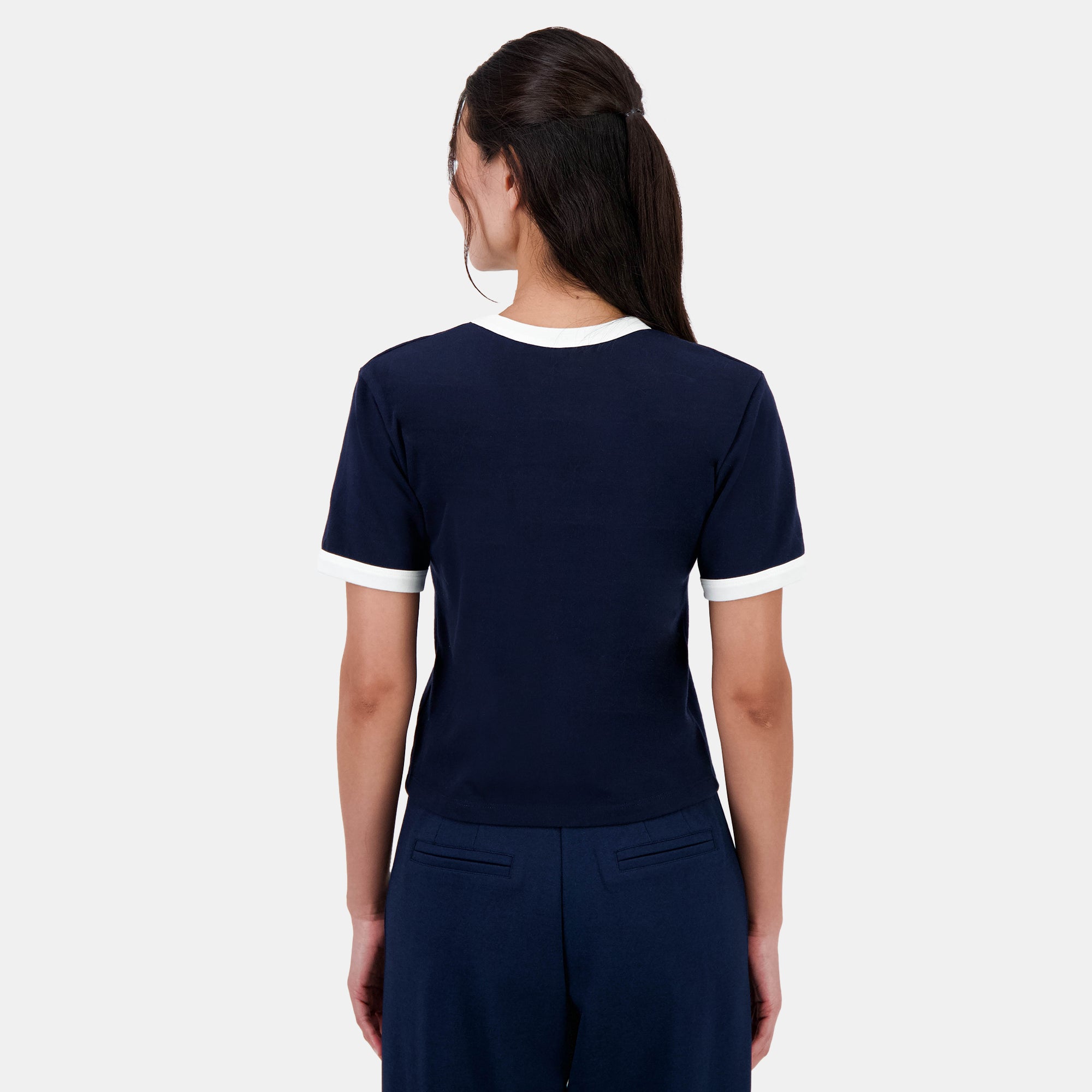 2511006-SMU HERITAGE Tee Crop N°1 W dark velvet | T-shirt Femme